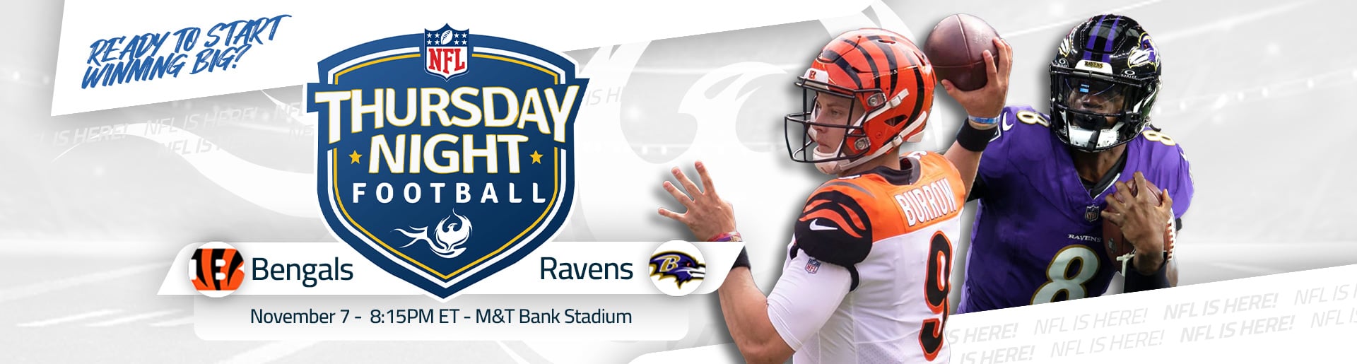 NFL TNF - WEEK 10 Game - Bengals vs Ravens