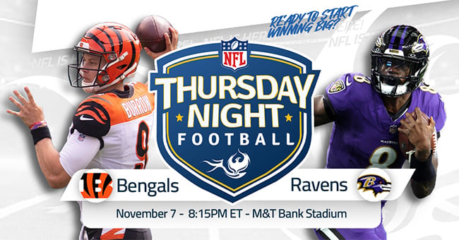 NFL TNF - WEEK 10 Game - Bengals vs Ravens